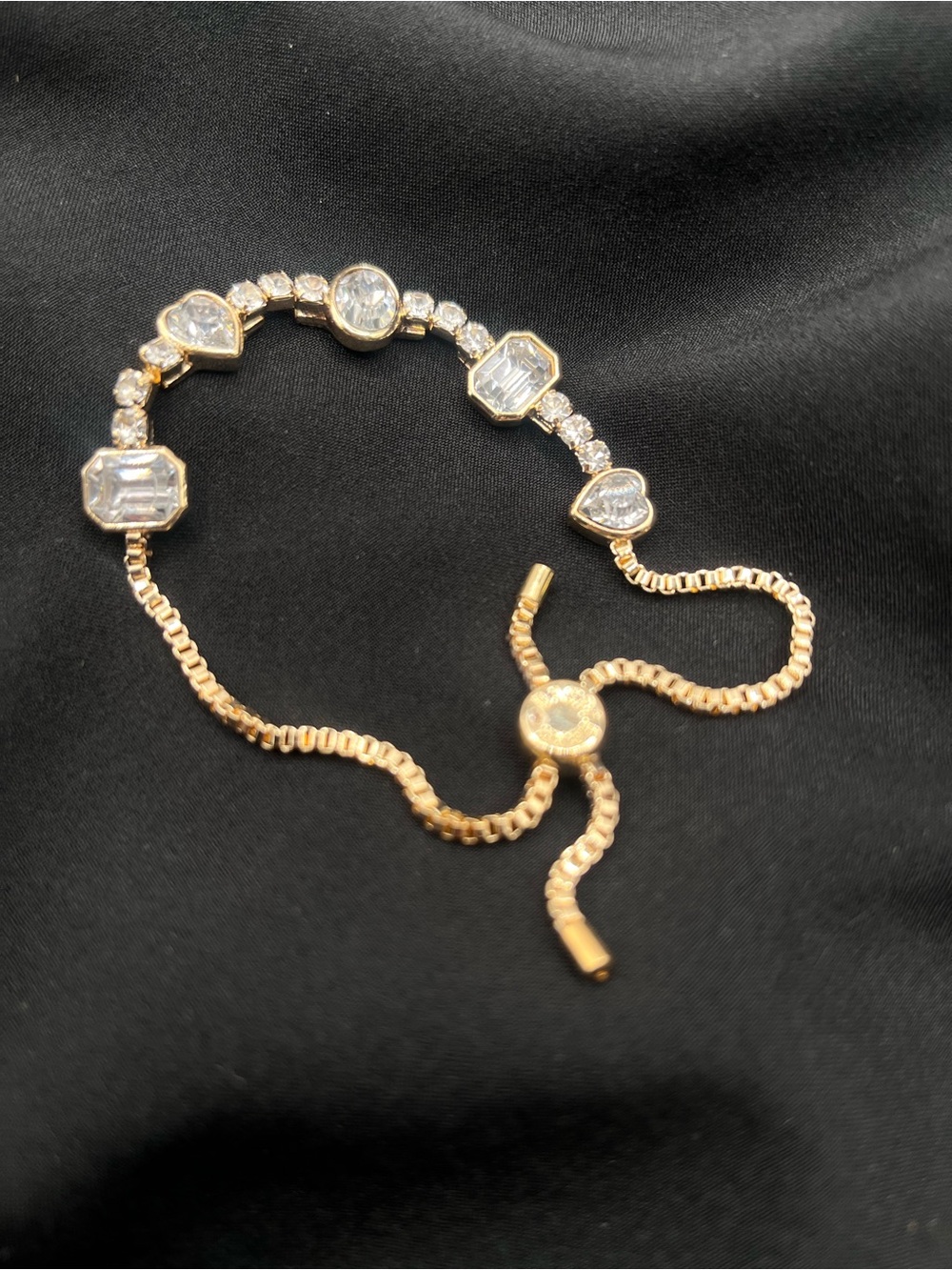 Baublebar New Gold-Tone Clear Stones Slider Bracelet